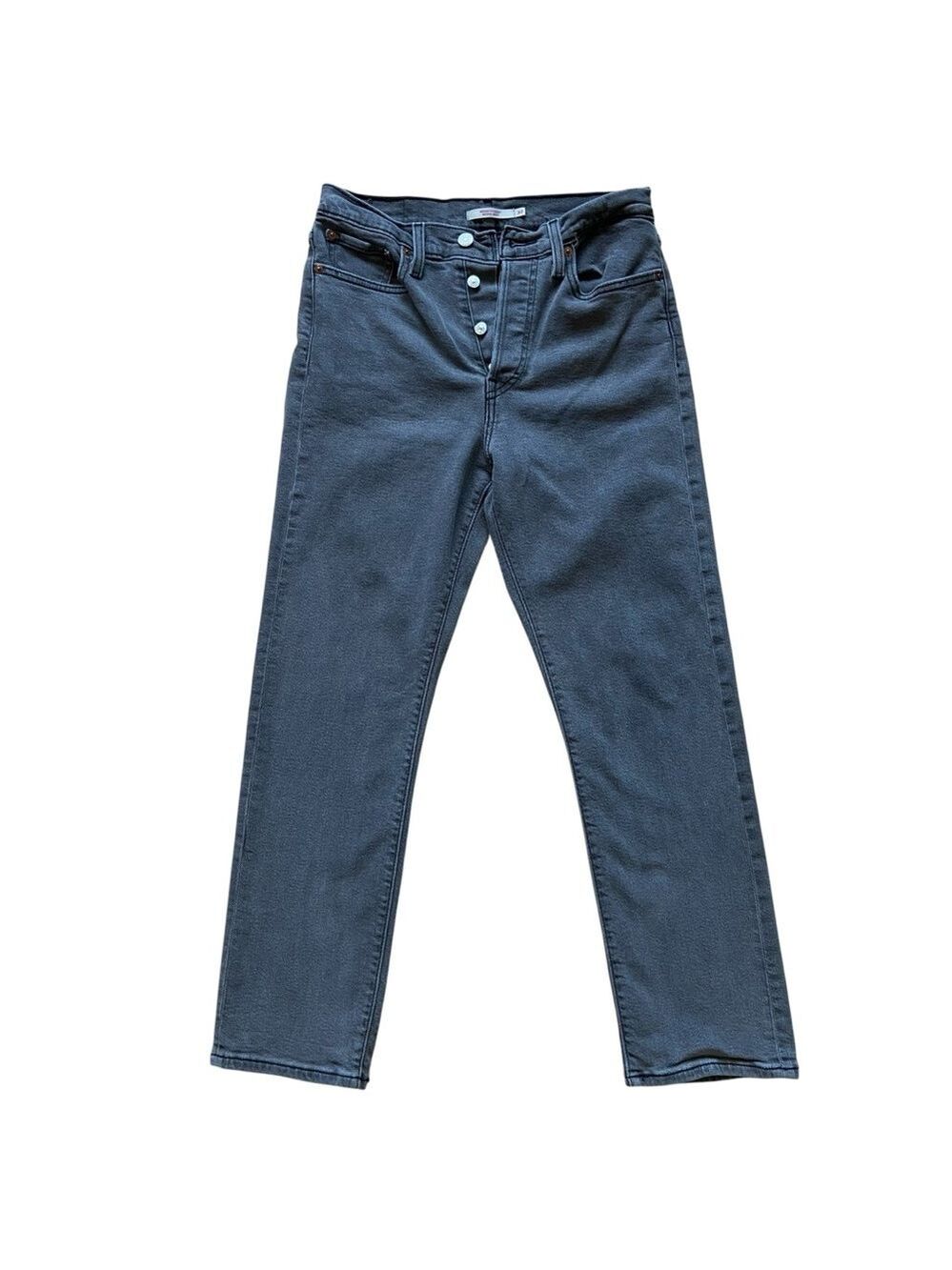 Levi’s jeans Wedgie straight button fly high rise stretchy faded black denim 30